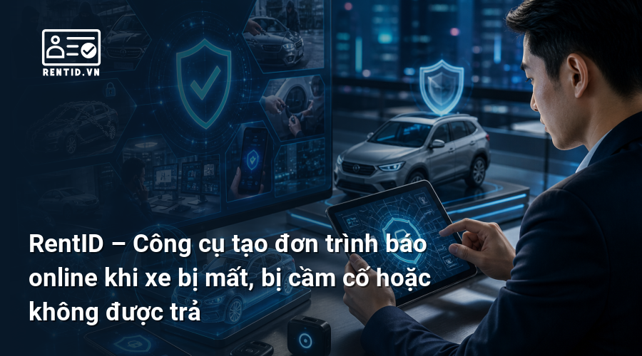 RentID – Công cụ tạo đơn trình báo online khi xe bị mất, bị cầm cố hoặc không được trả