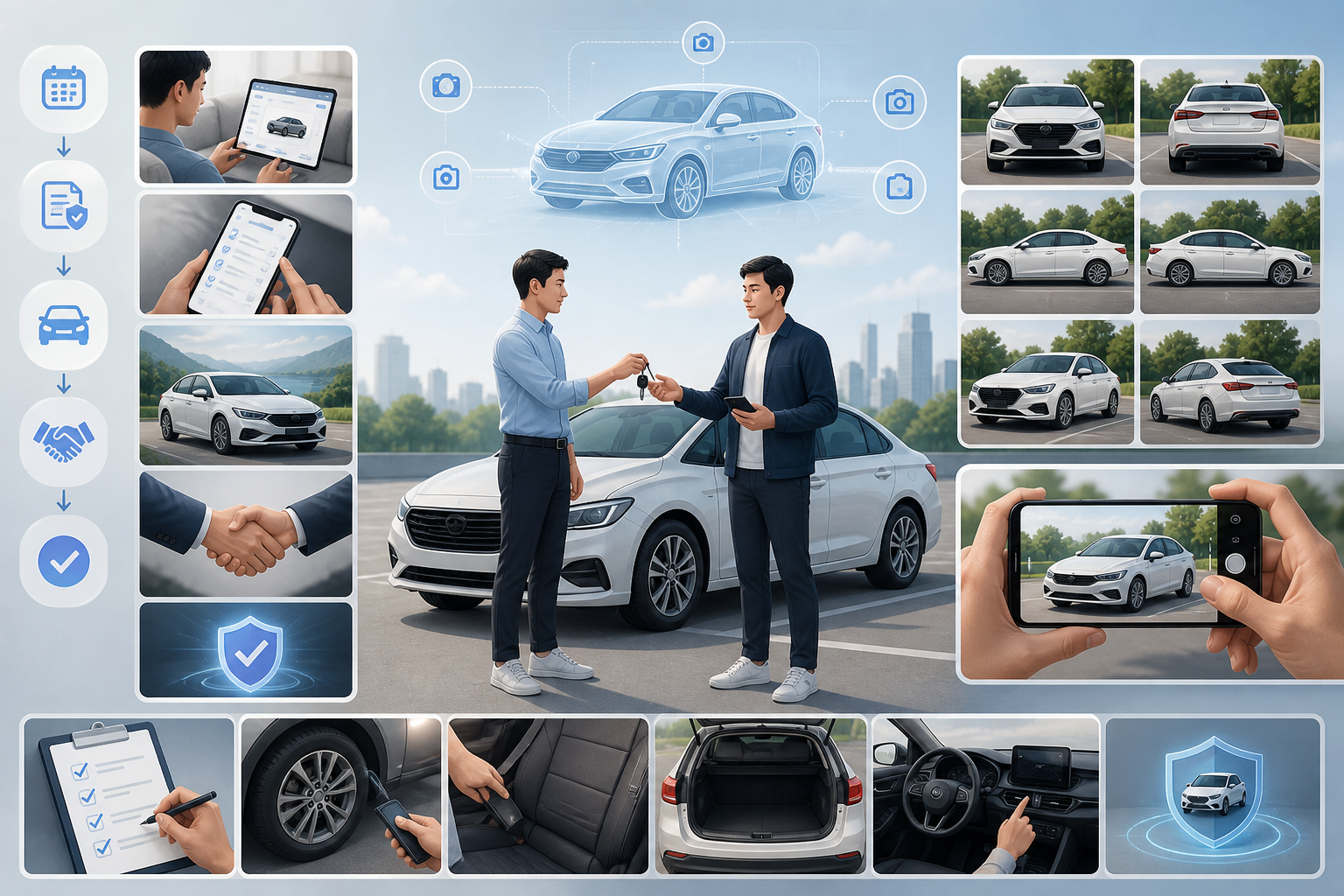 bàn giao xe tự lái, chụp ảnh bàn giao xe, vị trí chụp ảnh xe tự lái, hướng dẫn chụp ảnh xe, cẩm nang cho thuê xe, quy trình bàn giao xe, lưu ý khi bàn giao xe, ảnh minh họa bàn giao xe, kiểm tra xe tự lái, dịch vụ cho thuê xe tự lái, kinh nghiệm thuê xe tự lái, cách chụp ảnh xe đẹp