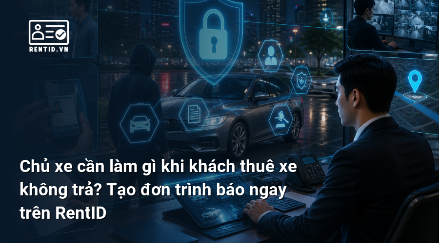 Chủ xe cần làm gì khi khách thuê xe không trả? Tạo đơn trình báo ngay trên RentID