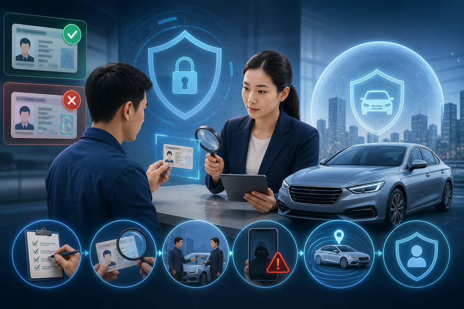 giấy tờ giả, nhận biết giấy tờ giả, thuê xe an toàn, bảo vệ chủ xe, lừa đảo thuê xe, kiểm tra giấy tờ, phòng chống lừa đảo, an ninh xe thuê