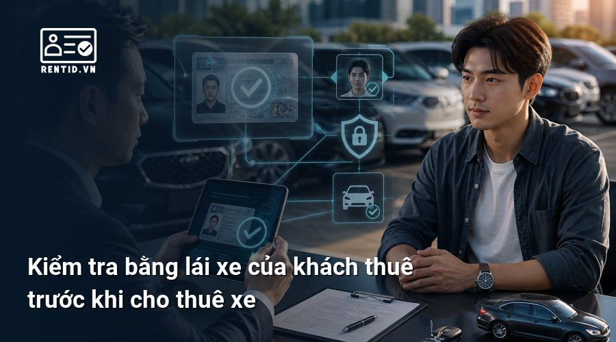 Kiểm tra bằng lái xe của khách thuê trước khi cho thuê xe