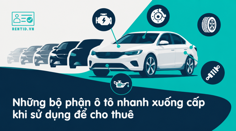 Những bộ phận ô tô nhanh xuống cấp khi sử dụng để cho thuê