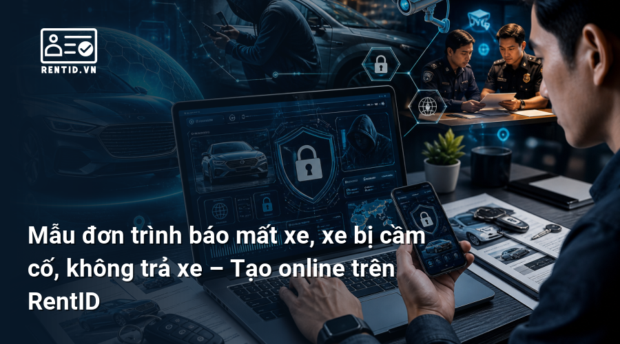 Mẫu đơn trình báo mất xe, xe bị cầm cố, không trả xe – Tạo online trên RentID