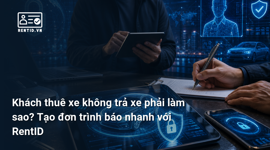 Khách thuê xe không trả xe phải làm sao? Tạo đơn trình báo nhanh với RentID