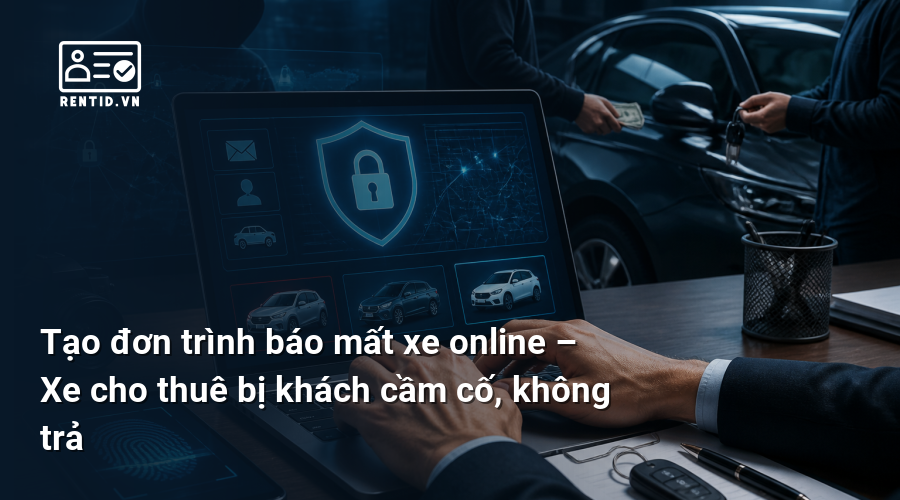 Tạo đơn trình báo mất xe online – Xe cho thuê bị khách cầm cố, không trả