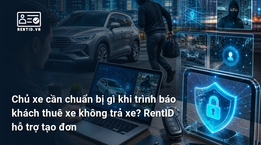 Chủ xe cần chuẩn bị gì khi trình báo khách thuê xe không trả xe? RentID hỗ trợ tạo đơn