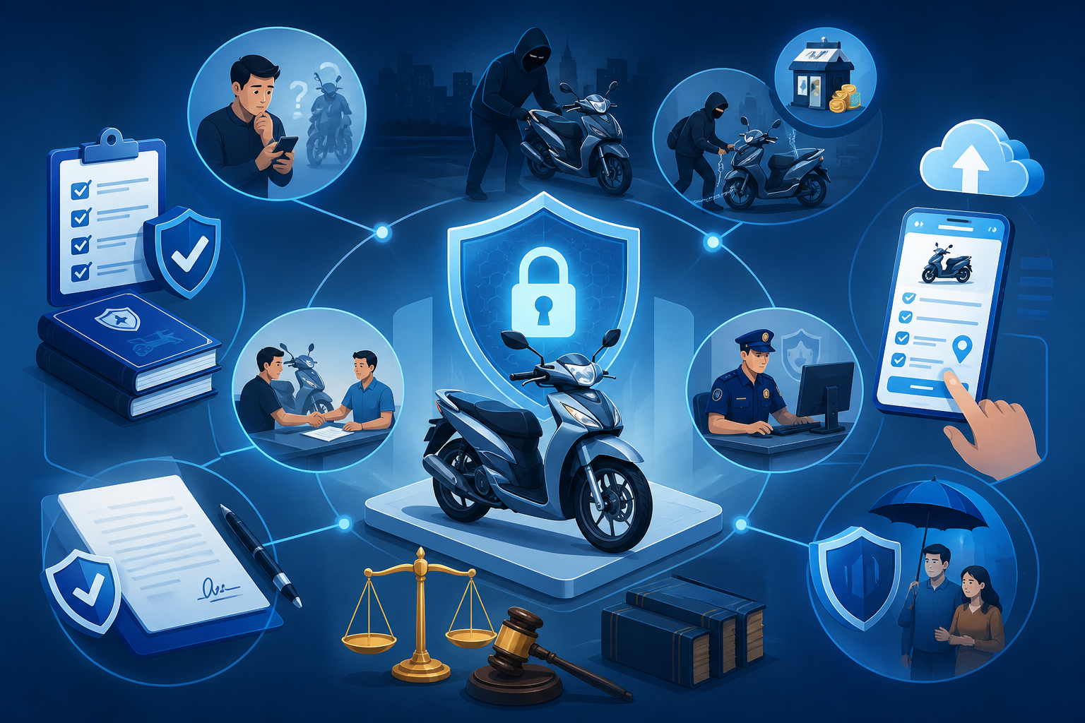 khách thuê xe không trả, mang xe đi cầm cố, đơn trình báo online, cẩm nang cho thuê xe, xử lý khách trộm xe, thủ tục trình báo mất xe, quyền lợi cho thuê xe, bảo vệ tài sản thuê xe, kinh nghiệm cho thuê xe, hợp đồng cho thuê xe, luật pháp về thuê xe.