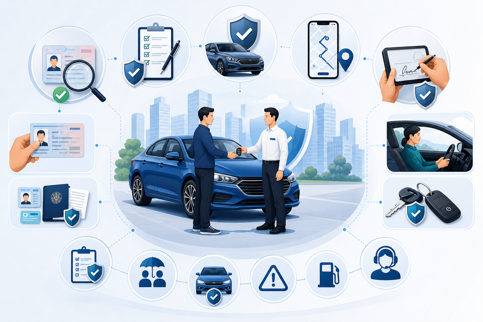 kiểm tra bằng lái xe, khách thuê xe, cho thuê xe, cẩm nang cho thuê xe, quy trình cho thuê xe, yêu cầu bằng lái xe, hướng dẫn kiểm tra bằng lái, an toàn khi cho thuê xe, giấy tờ cần thiết, lưu ý cho thuê xe, thủ tục cho thuê xe, trách nhiệm của khách thuê.