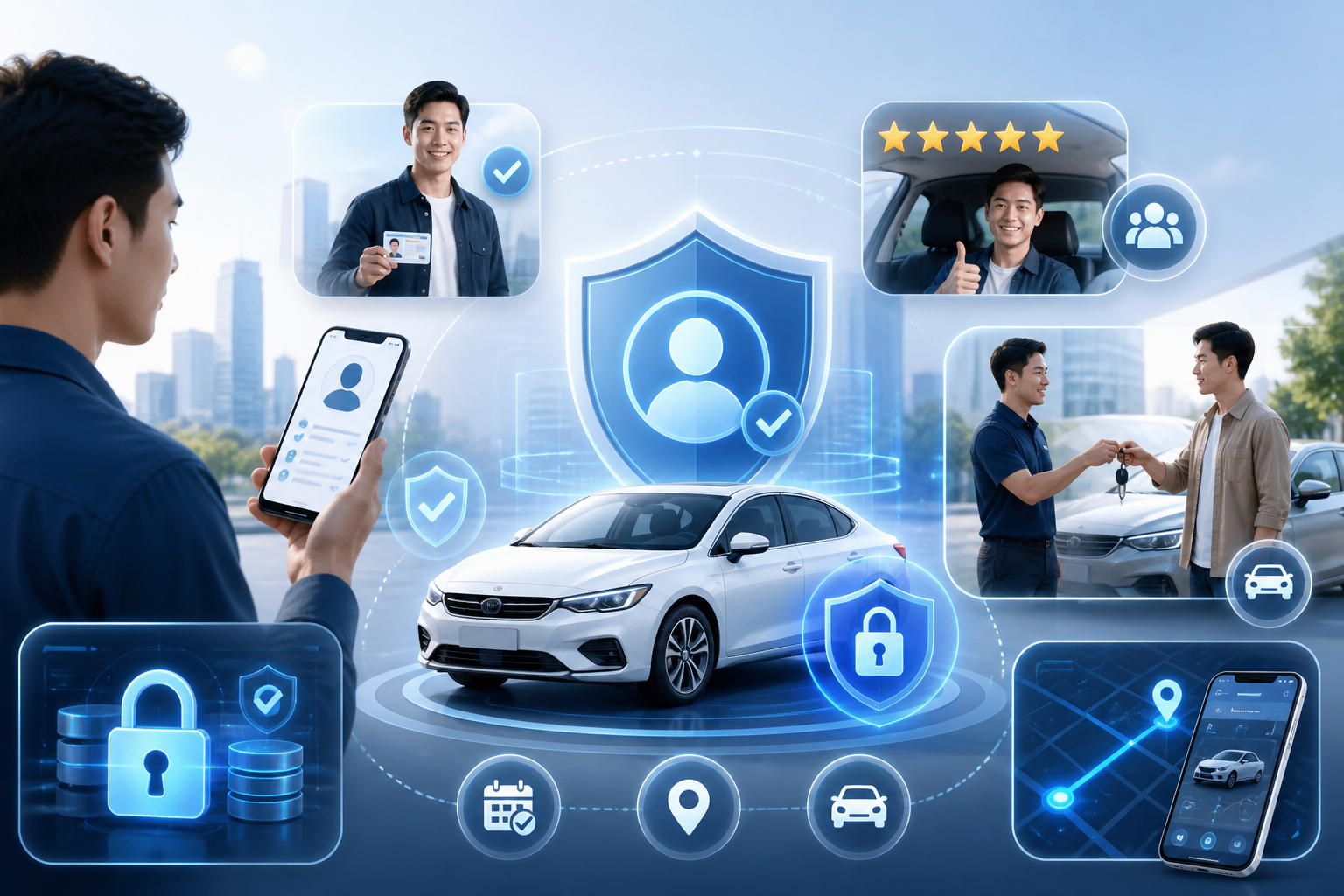 Hồ sơ RentID, khách thuê xe, chứng minh uy tín, xe công nghệ, dịch vụ cho thuê xe, bảo mật thông tin, đánh giá khách hàng, tiện ích thuê xe, RentID là gì, lợi ích RentID, thuê xe an toàn, công nghệ trong thuê xe.