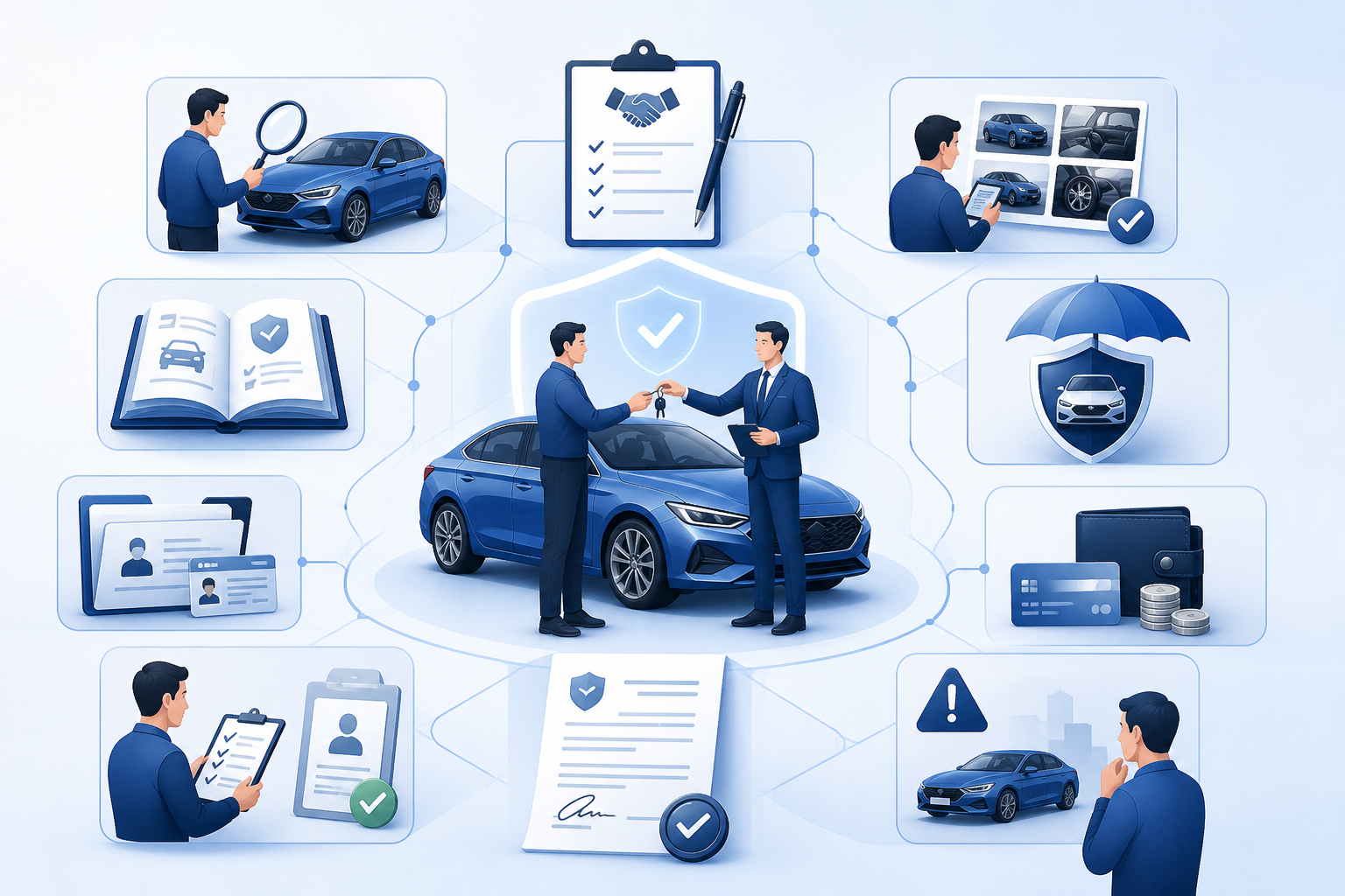 khách thuê xe, kiểm tra xe, hợp đồng thuê xe, nhận xe, cẩm nang cho thuê xe, điều khoản hợp đồng, bảo hiểm xe, tình trạng xe, giấy tờ thuê xe, phí thuê xe, kiểm tra giấy tờ, lưu ý khi thuê xe