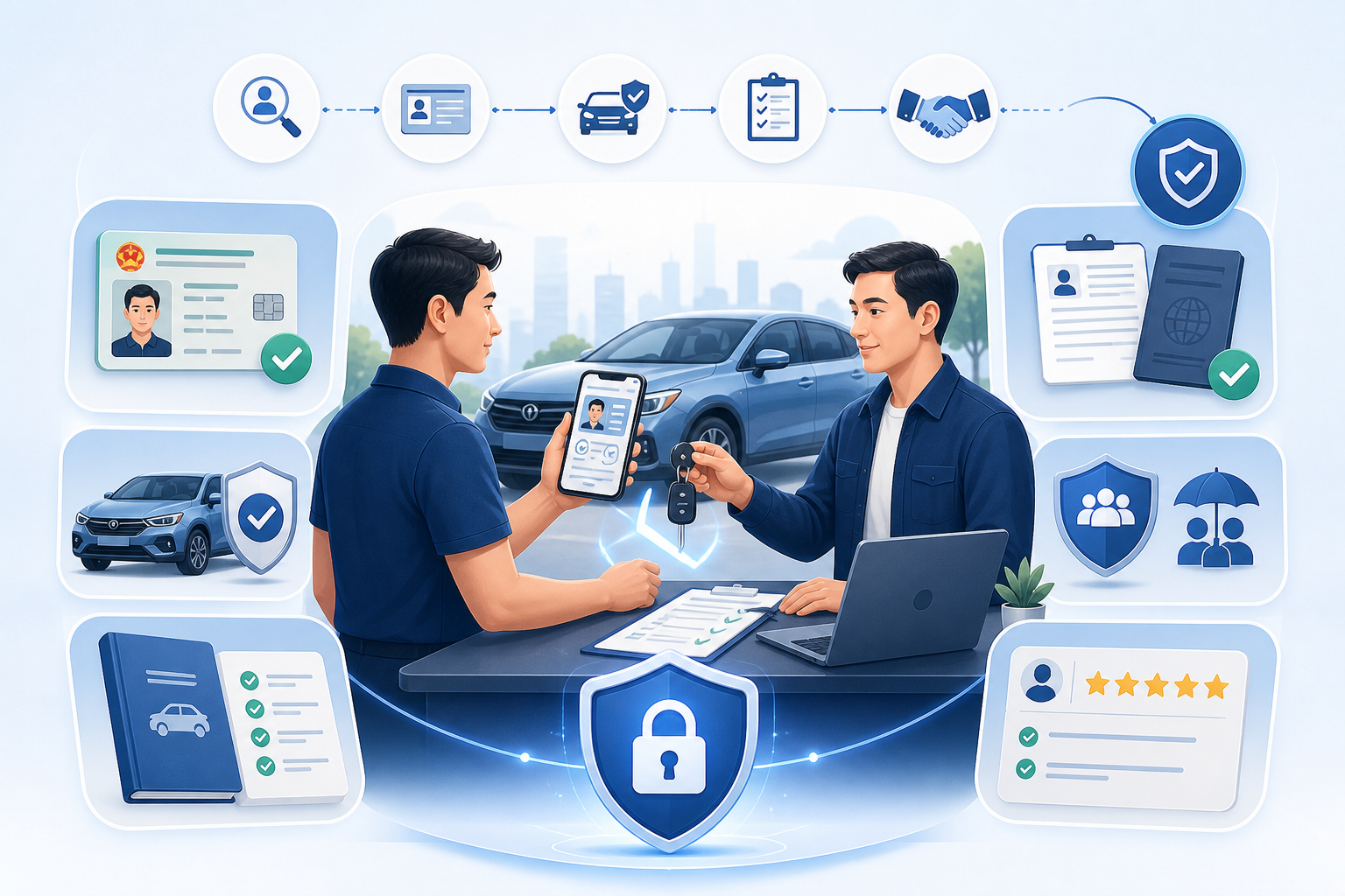 kiểm tra CCCD, thuê xe, chủ xe, cẩm nang cho thuê xe, quy trình kiểm tra, giấy tờ khách thuê, an toàn thuê xe, hướng dẫn thuê xe, lưu ý khi thuê xe, bảo vệ quyền lợi, thủ tục cho thuê xe, đánh giá khách hàng.