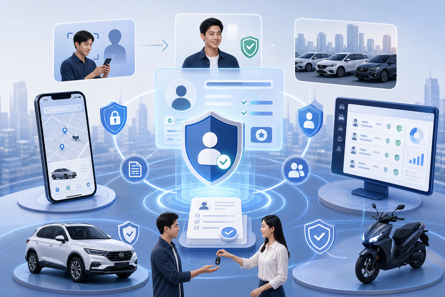 khách thuê mới, khách thuê uy tín, hồ sơ RentID, xây dựng hồ sơ, xe công nghệ, quản lý khách thuê, dịch vụ cho thuê xe, tăng cường độ tin cậy, bảo mật thông tin, trải nghiệm khách hàng, giải pháp công nghệ, thị trường cho thuê xe.